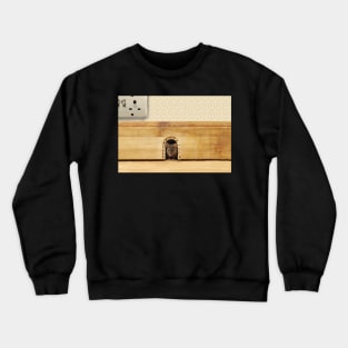 Mouse hole in a wall Crewneck Sweatshirt